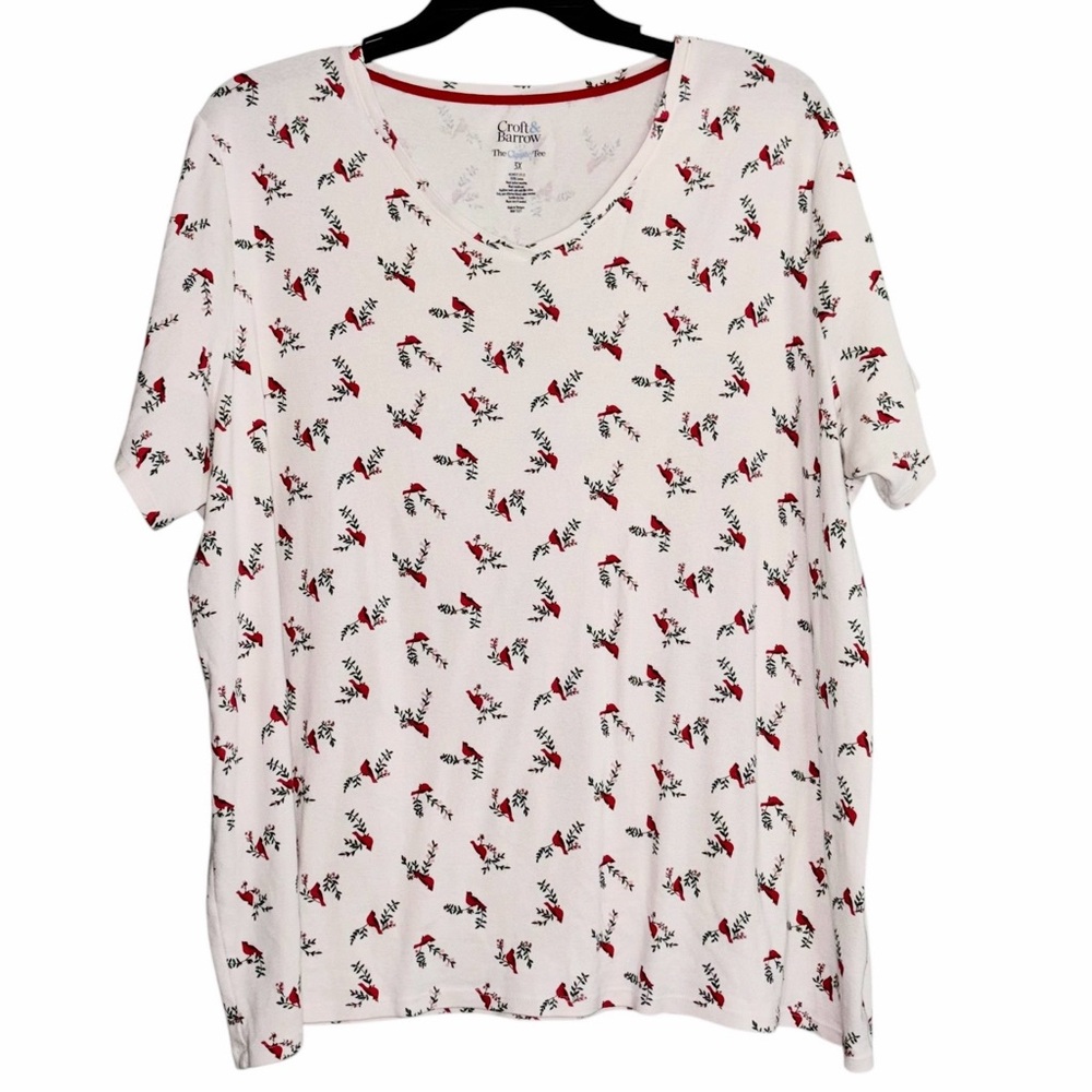 Croft & Barrow Cardinal V Neck Classic Tee Size 3X